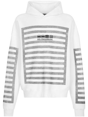 Dolce & Gabbana grid-print cotton hoodie - White