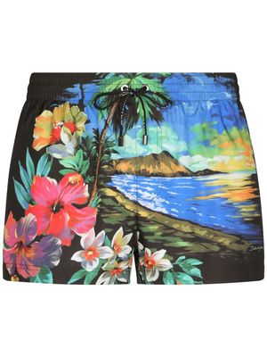 Dolce & Gabbana Hawaiian print swim shorts - Multicolour