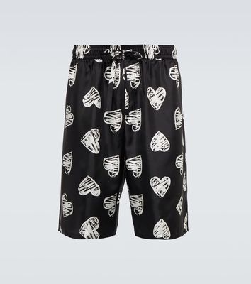 Dolce & Gabbana Heart printed silk shorts