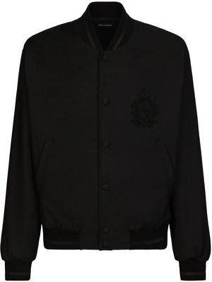Dolce & Gabbana heraldic-patch bomber jacket - Black