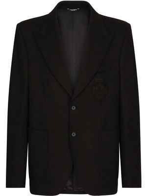 Dolce & Gabbana heraldic-patch single-breasted blazer - Black