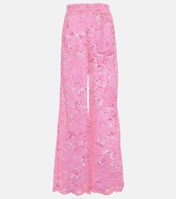 Dolce & Gabbana High-rise lace wide-leg pants