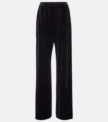 Dolce & Gabbana High-rise velvet wide-leg pants