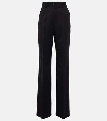 Dolce & Gabbana High-rise wool-blend wide pants