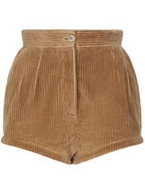 Dolce & Gabbana high-waist corduroy short shorts - Neutrals