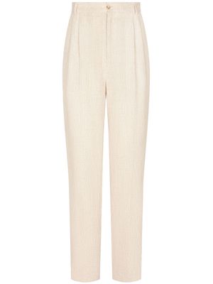 Dolce & Gabbana high-waisted flax trousers - Neutrals