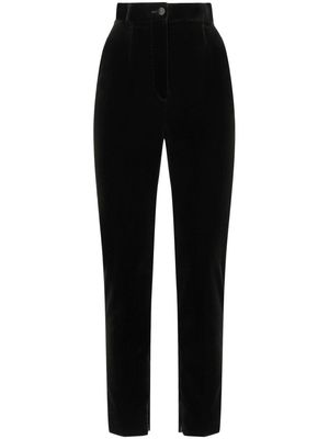 Dolce & Gabbana high-waisted velvet trousers - Black