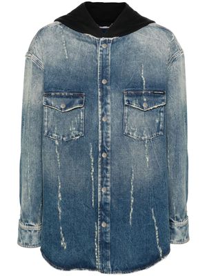 Dolce & Gabbana hooded denim coat - Blue