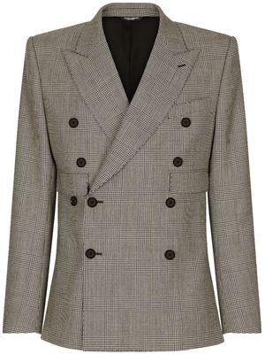 Dolce & Gabbana houndstooth-check tailored blazer - Grey