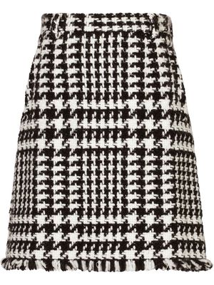 Dolce & Gabbana houndstooth-knit midi skirt - White