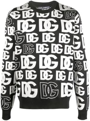 Dolce & Gabbana intarsia-logo crew-neck jumper - Black