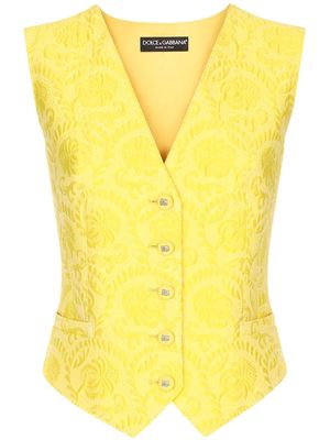 Dolce & Gabbana jacquard cotton-blend waistcoat - Yellow