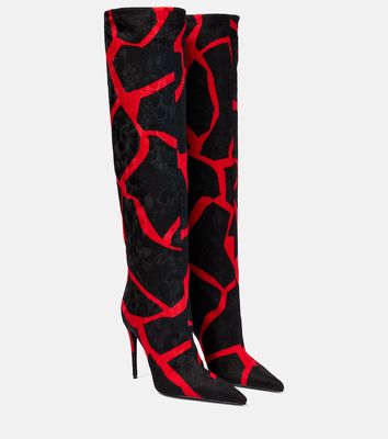 Dolce & Gabbana Jacquard giraffe-print knee-high boots