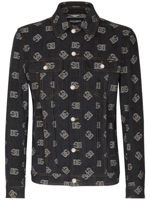 Dolce & Gabbana jacquard-logo denim jacket - Black