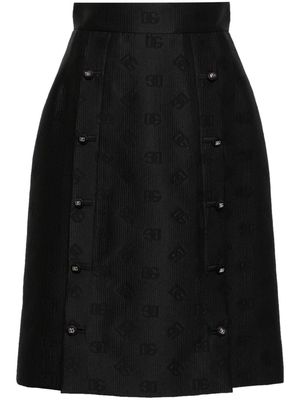 Dolce & Gabbana jacquard-logo skirt - Black