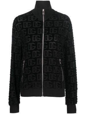 Dolce & Gabbana jacquard-logo zip-up sweatshirt - Black