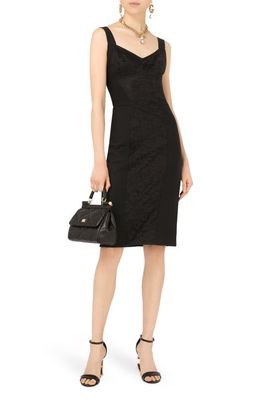 Dolce & Gabbana Jacquard Panel Corset Dress in Black
