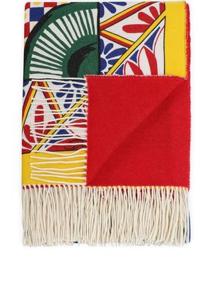 Dolce & Gabbana jacquard-pattern blanket - Red