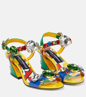 Dolce & Gabbana Keira embellished patent leather sandals