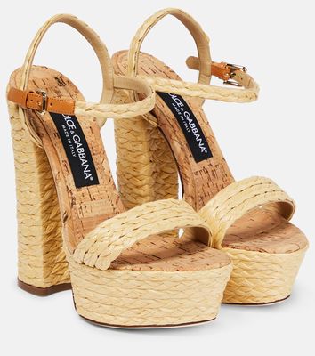 Dolce & Gabbana Keira raffia platform sandals