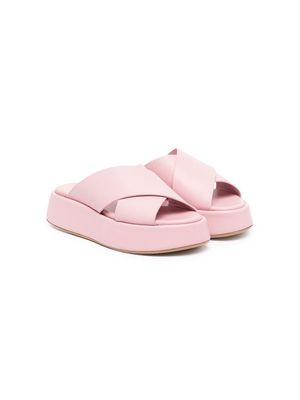 Dolce & Gabbana Kids 30mm open-toe wedge sandals - Pink