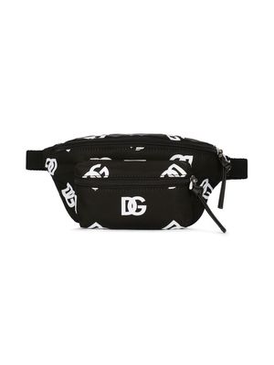 Dolce & Gabbana Kids all-over logo print belt bag - Black