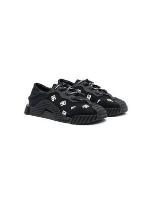 Dolce & Gabbana Kids all-over logo-print sneakers - Black