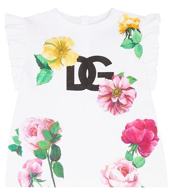 Dolce & Gabbana Kids Baby DG floral cotton jersey T-shirt