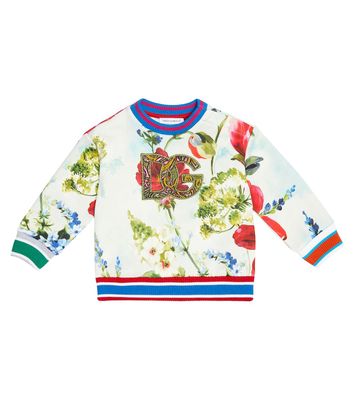 Dolce & Gabbana Kids Baby logo floral cotton sweatshirt