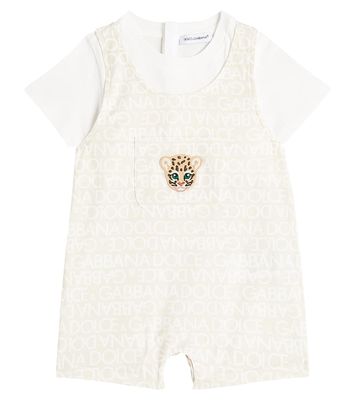 Dolce & Gabbana Kids Baby logo printed cotton overalls