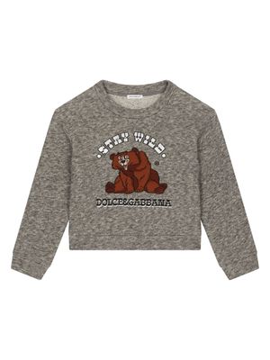 Dolce & Gabbana Kids bear-print jersey sweatshirt - Grey