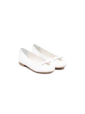 Dolce & Gabbana Kids bow-detail ballerina shoes - White