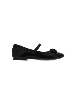Dolce & Gabbana Kids bow-embellished ballerina shoes - Black