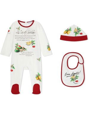 Dolce & Gabbana Kids Buon Appetito romper gift set - White