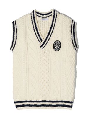 DOLCE & GABBANA KIDS cable-knit tank top - White