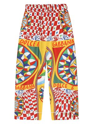 Dolce & Gabbana Kids Carretto print straight-leg trousers - Red