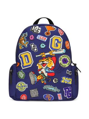 Dolce & Gabbana Kids cartoon-print zipped backpack - Blue