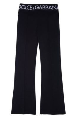 Dolce & Gabbana Kids' Center Pleat Flare Sweatpants in Black