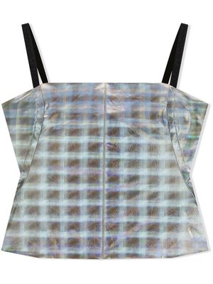 Dolce & Gabbana Kids check-pattern vinyl vest top - Blue