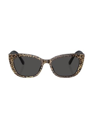 Dolce & Gabbana Kids cheetah-print cat-eye frame sunglasses - Brown
