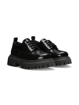 Dolce & Gabbana Kids chunky-sole Derby shoes - Black