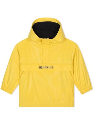 Dolce & Gabbana Kids coated half-zip hooded jacket - Yellow