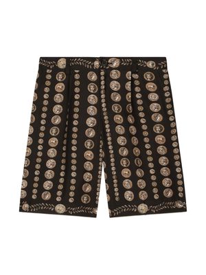 Dolce & Gabbana Kids coin-print Bermuda shorts - Brown