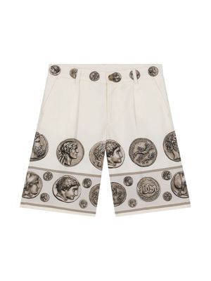 Dolce & Gabbana Kids coin-print Bermuda shorts - Neutrals