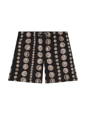 Dolce & Gabbana Kids coin-print swim shorts - Black