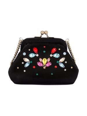 Dolce & Gabbana Kids crystal-embellished satin shoulder bag - Black