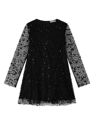 Dolce & Gabbana Kids crystal-embellished tulle dress - Black