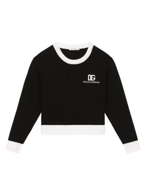 Dolce & Gabbana Kids D&G intarsia wool jumper - Black