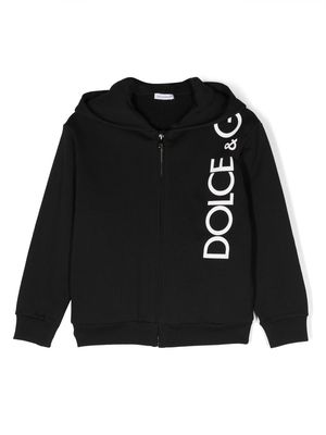Dolce & Gabbana Kids debossed-logo detail hoodie - Black