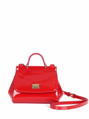 Dolce & Gabbana Kids Devotion patent leather shoulder bag - Red